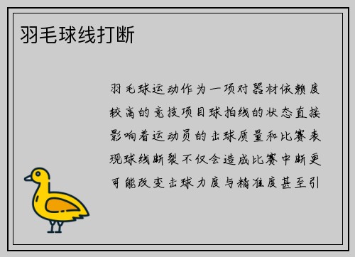 羽毛球线打断